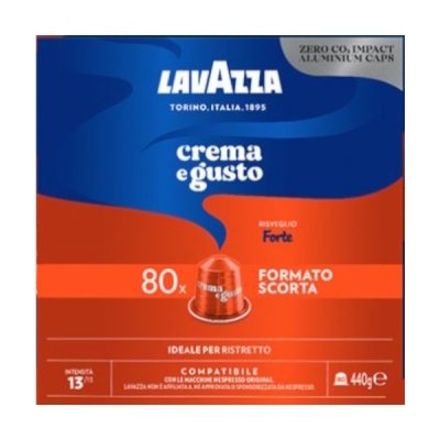 Lavazza 80 capsule alluminio Nespresso Miscela crema gusto forte